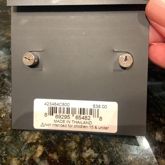 Coach Blue Crystal Stud Earrings NWT - Picture 2 of 5